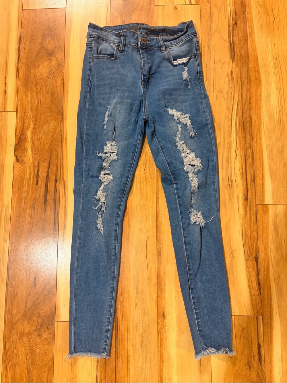 GOGO Blue Distressed Skinny Jeans for Women